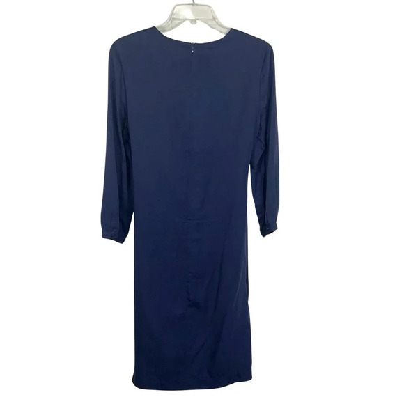 J. McLaughlin Ciara Wrap Dress Dark Navy Size Small Lyocell Brunch Elegant - Picture 4 of 16